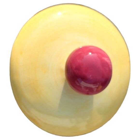 Hausenware VTG Teapot Colorful Yellow Festive Artist Handpainted Crackle Design - Picture 9 of 12